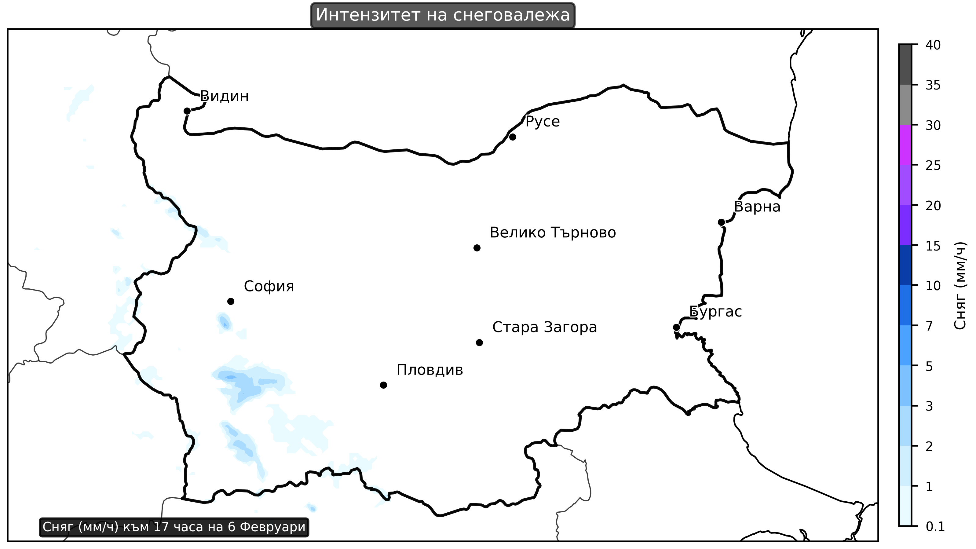 Demo snow intensity map